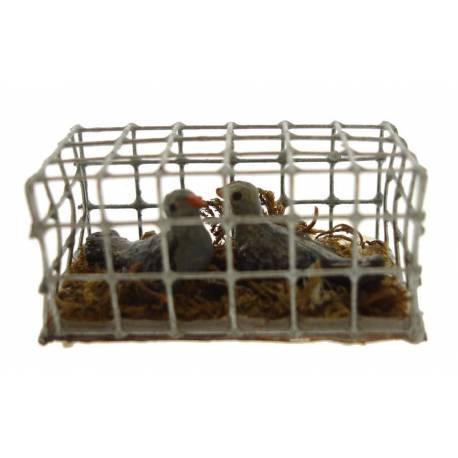 Santon Napolitain 08 Cm Cage Avec Pigeons 4.3X2.2X2cm