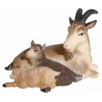 Chevre + Deux Chevrons : crèche de Noël en bois Ulrich 15 cm