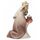 Roi blanc à genoux : crèche de Noël en bois Komet 12 cm
