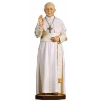 Houtsnijwerk beeld Paus Franciscus 8 cm gekleurd 