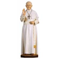 Statue en bois sculpté Pape François 23 cm couleur