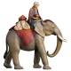 Houtsnijwerk Olifant + Page + Bagage 16 Cm / Gekleurd 