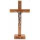 Croix sur base - 27 cm - Bois d'olivier