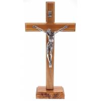 Kruis op voet - 27 cm - Olijvenhout 