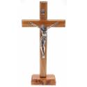 Croix sur base - 27 cm - Bois d'olivier