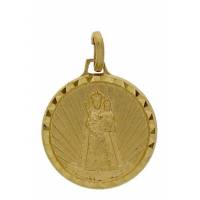 Medaille OLV met Kind - 16 mm - Metaal Verguld 