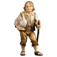 Jongen met Gans : houtsnijwerk kerstgroep Ulrich 15 cm 