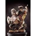 Houtsnijwerk St Joris Te Paard 25 Cm/Gekleurd 