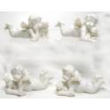 Ange couché + animal - 9.5 X H 4.5 cm - 4 / set