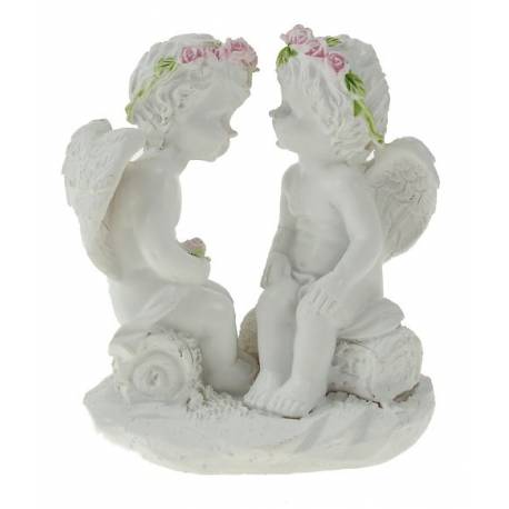 Couple d'anges assis - 9 cm