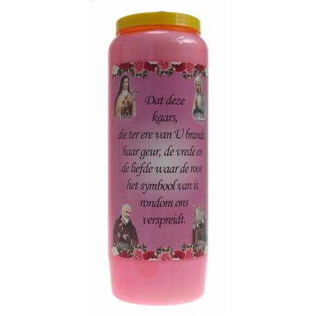 Noveenkaars / roze / rozengeur "liefde" 