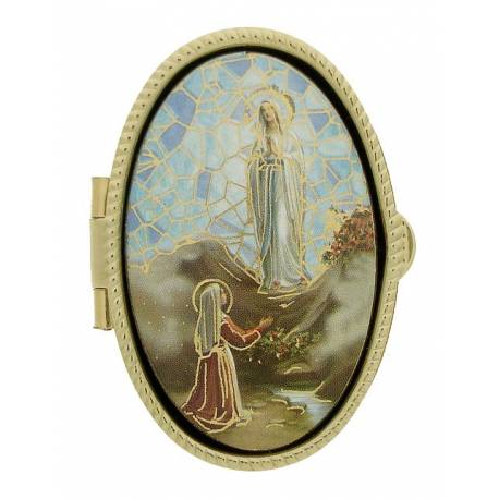 Boîte à Pilules - Appar. Lourdes - Mosaïque - OV 52 X 36 mm