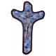 Croix Murale - 20 X 12 cm - Mosaique Bleue