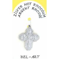 Croix Argent Rhodié