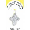 Kruisje Zilver + Rhodium 