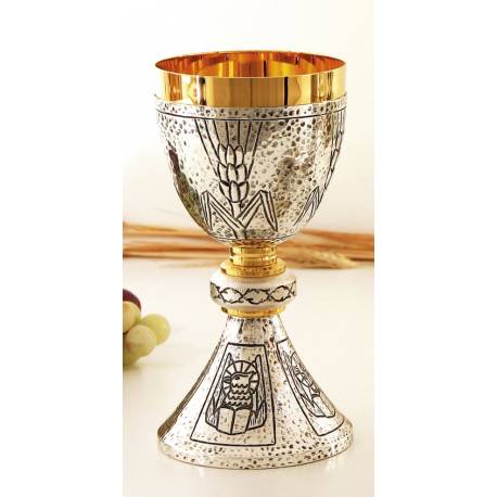 Calice H 20 Cm Doré/Argenté 4 Évangélistes