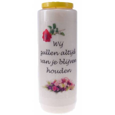 Noveenkaars / wit / Wij zullen altijd van je blijven houden 