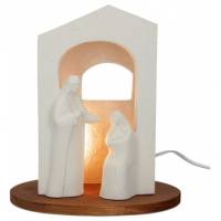 Crèche de Noël moderne en céramique 25.5 cm