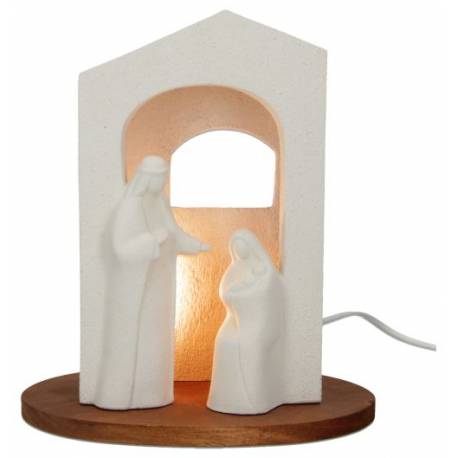 Kerstgroep modern in keramiek 25.5 cm 