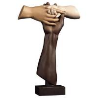 Croix Sur Base 17 X 12 Cm Croix De L'amitié 3 Ton Bois