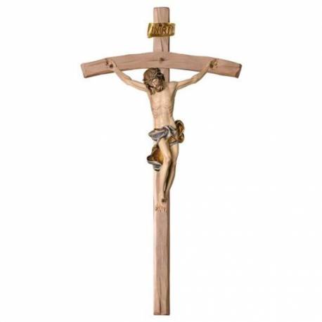 Bois Sculpté - Croix Murale - 13 cm Polychrome