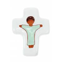 Kruisje Keramiek 10.5 X 8 cm Jezus Lichtgroen 