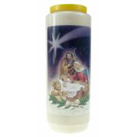 Noveenkaars / wit / Kersttafereel 
