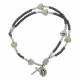 Bracelet-chapelet - hématite - coeurs argentés - fermoir aimanté