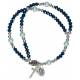 Armband-rozenkrans - kristal - blauw - magnetisch slotje 