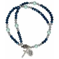Bracelet-chapelet - cristal - bleu - fermoir aimanté