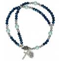 Bracelet-chapelet - cristal - bleu - fermoir aimanté