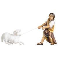Jongen/Trekkend Aan Ram : houtsnijwerk kerstgroep Ulrich 15 cm 