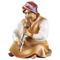 Berger Assis Avec Flute pour personnages de crèche de 16 cm Couleur