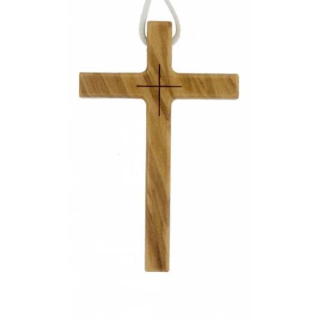 Croix s/cordon - 78 x 48 mm - Bois d'olivier