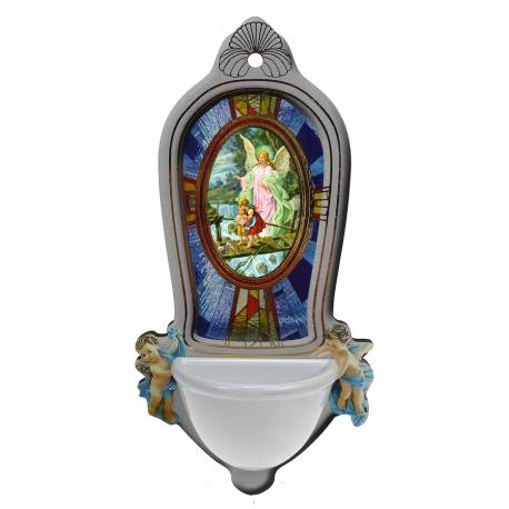 Bénitier - Ange Gardien - Porcelaine