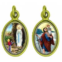 Médaille ovale 25 mm - App. Lourdes / St Chrsitophe