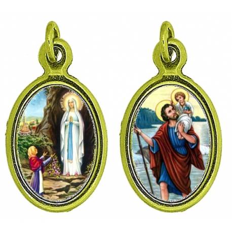 Médaille ovale 25 mm - App. Lourdes / St Chrsitophe