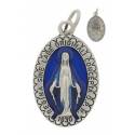 Medaille 23 mm Ov - Miraculeuse - Email Bleu