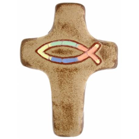 Kruisje Keramiek 11 X 8.5 Cm Brons 