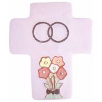 Kruisje Keramiek 12 X 10 Cm Roze 