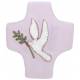Croix Ceramique 9 X 8 Cm Rose Colombe