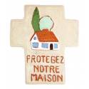 Kruisje Keramiek 12 X 10 Cm Beige Huiszegen (Frans) 