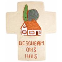 Croix Ceramique 12 X 10 Cm Beige