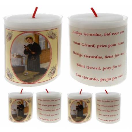 Set de 4 bougies - St Gérard - texte 5 langues