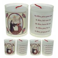 Set de 4 bougies - Ste Rita - texte 5 langues