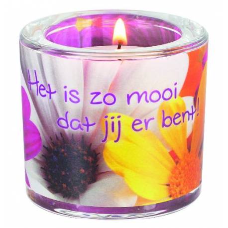 Glas+Theelichtje 6 X 6.5 - Het Is Zo Mooi... 