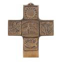 Croix Murale Bronze 9 X 10 Symboles