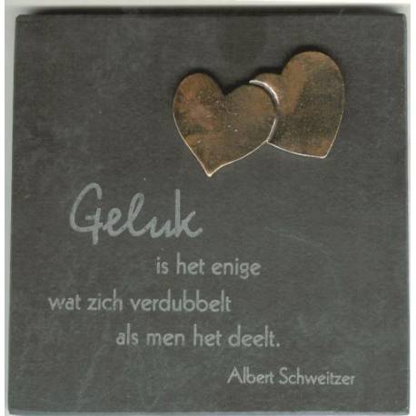 Leisteen 14.5X14.5Cm-Geluk Is Het Enige... 