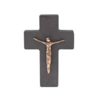 Croix Murale Ardoise 11 Cm Corps En Bronze