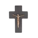 Croix Murale Ardoise 11 Cm Corps En Bronze